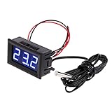 Lamdoo -50~110 ° c DC 12 v Digital LED Thermometer Auto Temperaturanzeige Panel Meter (Blau)