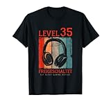 Level 35 Freigeschaltet 35 Geburtstag Gamer Headset Gaming T-S