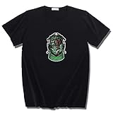 NYLY 2 Stücke Harry Potter T-Shirt Baumwoll-Unterhemd für alle Altersgruppen Slytherin XXXL Schw