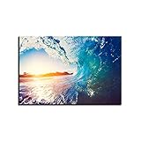 Premium Textil-Leinwand Tsunami 60x90cm Poster Dekorative Malerei Leinwand Wandkunst Wohnzimmer Poster Schlafzimmer G