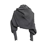 Stofirst Mode Herbst Winter Warm Häkeln Stricken Einfarbig Wrap Schal Shawl Cape mit Ärmeln Für Damen H