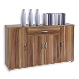 LILLY Kommode in Walnuss Optik - Modernes Sideboard mit viel Stauraum für Ihren Wohnbereich - 118 x 70 x 30 cm (B/H/T)