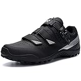 URDAR Fahrradschuh MTB Schuhe Herren Radschuhe Mountainbike Schuhe Atmungsaktiv mit Schnalle Fahrradschuh(Schwarz,40 EU)