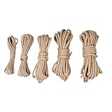 RKRLJX 4-12 Mm Natürliche Sackleinen Jute Schnur Schnur Hanf Retro Seil DIY Handgemachte Zubehör Foto Wand Seil Innendekoration Geflochtenes Seil(Size:2pcs 10mmx10m)