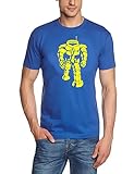 Coole-Fun-T-Shirts Herren T-Shirt Sheldon Robot Big Bang Theory!, blau-gelb, M, BK104