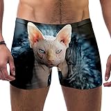 FHJRTHYE5TYG Herren-Badeanzug, ohne Haare, mit Katze, Bademode, Boxershorts, Boardshorts, mehrfarbig, XXL