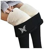 Bluelucon Leggings Damen Gefütterte Thermo Leggings Winter Warme Leggins Pants Jogginghose Gefüttert Thermohose Grosse Grössen Elastische Strumpfhosen Yogahosen Kältebeständige Hose Ski T