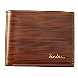 KUOZEN Geldbörse Herren Smart Wallet Herren Geldbörse mit Reißverschluss Münztasche Herren Leder Geldbörse Geldbörsen Herren Leder Braune Lederbrieftasche Light C