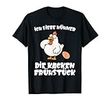 Ich liebe Hühner die Kacken Frühstück. Henne Ei Fun lustiges T-S