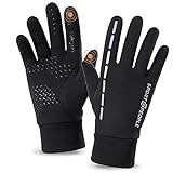 sport2people Touchscreen Handschuhe für Herren & Damen, Wasserabweisend Sporthandschuhe, Anti-Rutsch Fahrradhandschuhe, Shwarz Laufhandschuhe, Skihandschuhe, Thermohandschuhe für Radfahren, Arb