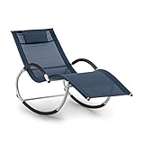 blumfeldt Westwood Rocking Chair Schaukelliege mit ergonomischer Liegefläche, extrem strapazierfähige Materialien, Pflegeleichte Textilstruktur, Wasserabweisende Pulverbeschichtung, dunkelb