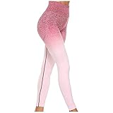 Yoga Leggings Damen Lang, Damen Pilates Strumpfhose,Yoga Hosen Farbverlauf Farbe Gedruckt Yoga Sport Workout Fitness Gymnastik Stretch Leggings H