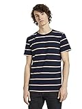 TOM TAILOR Denim Herren 1023831 Multi-Stripe T-Shirt, 25897-Navy Tricolor Yarn Dye, M