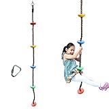 2 m Kletterseil Schaukel mit Trittflächen Kletter-Tau Tellerschaukel Hängeschaukel Ninja Seil Ninja Liner Zubehö