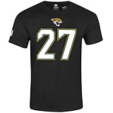 Majestic Leonard Fournette #27 Jacksonville Jaguars Player NFL T-Shirt Schwarz, L