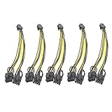 Videokartkabel 6 Pin bis 6 + 2 Pin bis Dual Power Splitter Graphics Card Adapter Kabel Stromkabel schwarz gelb 5 stücke Werkzeug