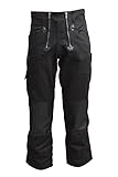 TMG® Lange Zunfthose für Herren ohne Schlag, Lange Dachdeckerhose mit Kniepolstertaschen, 400gr Schwarz 50