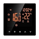 IKAYAAA Wi-Fi Smart Thermostat Digitale Temperaturregler APP Control LCD Display Touchscreen Woche Programmierbare Elektrische Fußbodenheizung Thermostat für Home School Office Hotel 16
