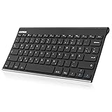 Arteck Bluethooth Tastatur, QWERTZ Deutsche Wireless Tastatur mit Rostfreier Stahl Kabellose Tastatur, für iOS iPad Pro, iPad Air, iPad Mini, Android, MacOS, Windows, Tablets, PC, Smartp