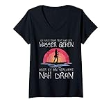 Damen Stand Up Paddling Paddle Board SUP Fun Sport Witz Spruch T-Shirt mit V