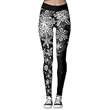 Banbry Damen Leggings Weihnachtsmuster High Waist Stretch Skinny Hosen Weihnachtsleggings Lange Blickdicht Tights Sport Leggins Yogahose Laufhose Sporthose Yoga Hose für F