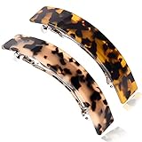 Schildpatt rechteckigen automatischen Haarspangen damen groß französische Haarspange Barrette Zelluloid Leopard Haarclips großer Für Dickes Fein Langes H