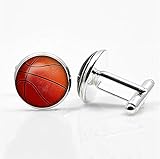 JINSUO Basketball-Manschettenknöpfe Silber überzogene Basketball-Manschettenknöpfe Männer und Frauen Sport Fans Zubehö