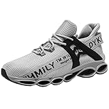 DYKHMATE Sicherheitsschuhe Herren Damen Leicht Atmungsaktiv Arbeitsschuhe TPU Stahlkappenschuhe Sportlich Schutzschuhe (Grau,42 EU)