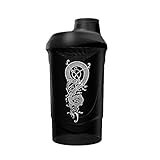 Gods Rage Shaker Wave Shaker Proteinshaker Eiweiß Protein Shaker 600ml Fassungsvermögen (Nidhöggr Shaker Black/White)