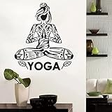 Stammes-Frau Yoga-Kunst-Wand-Kunst-Aufkleber Buddhistische Zen-Abziehbilder für Wohnzimmer- und Schlafzimmerdekoration abnehmbar-57x66