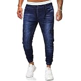 WJANYHN Einfarbige Kordelzug Freizeitjeans Herren Plus Size D
