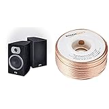 HECO Victa Prime 302 | 2 Wege Heimkino- und Stereo-Regallautsprecher | 1 Paar - schwarz & Amazon Basics 16-Gauge Speaker Wire - 100 F