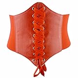 Damen Korsett Corset Oberteil Corsage Top Korsage Corsett Harness Leder Dessous Sexy Lingerie Women Reizwäsche Set Body Shaper Shapewear Y2K Waist Trainer Unterbrust Gürtel (Rot Vintage, ONE SIZE)