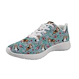 Woisttop Basset Hound Flower Damen Lauftennisschuhe Leichte Casual Walking Sneak