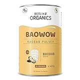 Bio Baobab Pulver Vegan 400g Berlin Organics - Vitamin C, Ballaststoffe - Baowow Trinkpulver vom Affenbrotb