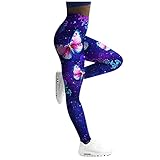 Damen Slim Fit Hohe Taille Sportshort Lange Leggings Mit Bauchkontrolle Sport Leggins FüR Damen Sporthose Yoga Hosen Training Laufende Yogahose Hohe Taille Weites B