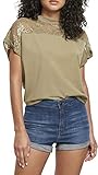 Urban Classics Damen Ladies Short Oversized Lace Tee T-Shirt, Khaki, L