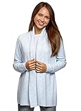 oodji Ultra Damen Verschlussloser Strickcardigan, Blau, DE 38 / EU 40 / M