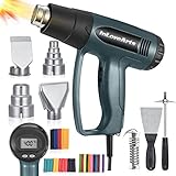 2000W Heißluftpistolen InLoveArts Heißluftfön Heißluftgebläse 60~650°C Heißluftpistole variable Geschwindigkei Mit 4 Düsen, 1 Heizkern, 2 Sets isolierter Schrumpfschläuche,Luftstrom: 190-500l/