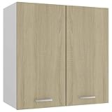 vidaXL Hängeschrank 2 Regalböden Küche Schrank Einbauküche Küchenzeile Küchenmöbel Oberschrank Küchenschrank Sonoma-Eiche 60x31x60cm Spanp