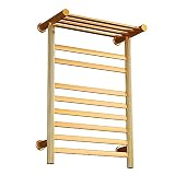 FANGXMF Konstante Elektrischer Gold Handtuchheizkörper, Wandmontierter Badheizkörper Handtuchtrockner mit 8 Stangen Und Oberer Ablage, Aluminiumlegierung Kohlefaser Beheizter Handtuchhalter,Hardw