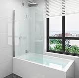Doppel Faltbar Duschwand für Badewanne Duschabtrennung mit Nano Sicherheitsglas (120)