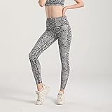 ArcherWlh Leggings Damen Push Up,Neue Bedruckte Yogahose für Damen mit hoher Taille, die die Hüfte anhebt, elastische Yogahose mit Schlangendruck-Weiße Schlange_XXL