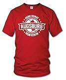 shirtloge - Augsburg - Meine Heimat, Mein Verein - Fan T-Shirt - Rot - Größe M