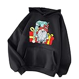 Overdose Damen mit Taschens mit Kapuze Kordelzug Bluse Sweatshirts Fashion Oberteile Herbst und Winter Kapuzenpullover Tops Sportswear Drucken Pullover Casual Hoodie L