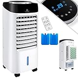 KESSER® 4in1 Mobile Klimaanlage | Fernbedienung | Klimagerät | Ventilator Klimaanlage | 7 L Tank | Timer | 3 Stufen | Ionisator Luftbefeuchter | Luftkühler | Weiß/Schw