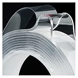 Ersanc 1m/2m/3m/5m Doppelseitiges Nano-Band doppelseitiges Band transparentes Notrace wiederverwendbares wasserdichtes Klebeband Reinigungsfähiger Möbel Home Repair Tape (Farbe : 3M, Größe : 1mm)