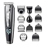 Hatteker Bartschneider Bart Trimmer Haarschneidemaschine Herren Haartrimmer Haarschneider Nasentrimmer Bodygroomer Wasserdichter 5 In 1