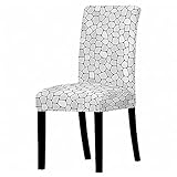 YOUHU Chair Cover,Stretch-Stuhlbezüge Moderne Kreative Hellgraue Steinwand 3D-Druck Spandex-Esszimmerstuhl-Bezüge Abnehmbare Möbelschutz-Sitzbezüge Für Hotel-Bankett-Hochzeit,6 Pcs/Pak