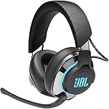 JBL Quantum 800 Over-Ear Gaming Kopfhörer – Wireless 2,4 GHz und 3,5 mm Klinke – Mit QuantumSurround Sound – Kabellose Verbindung mit vielen Plattformen – Schw